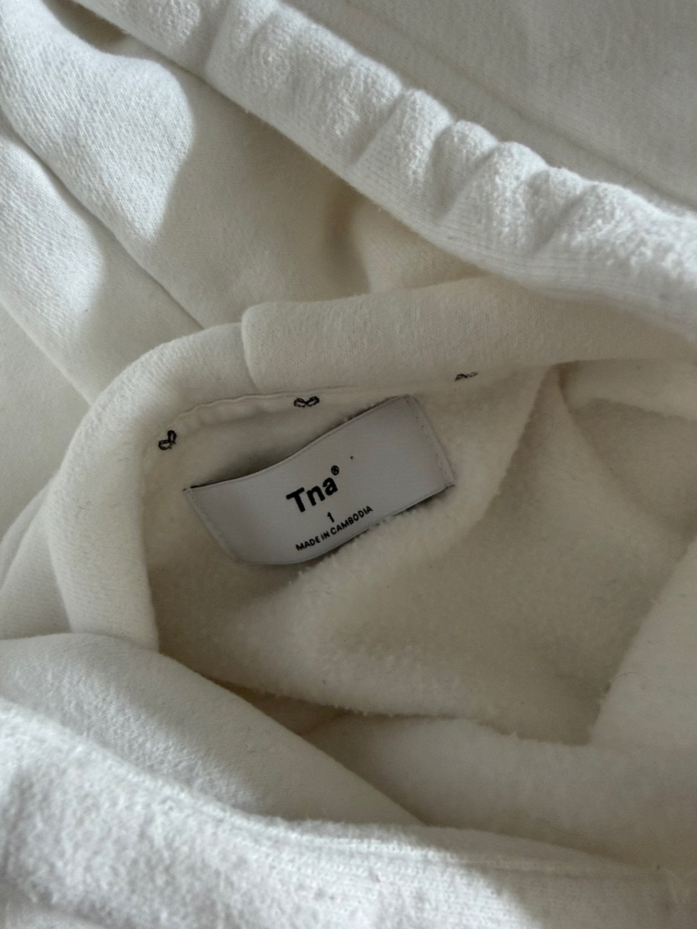 TNA white crop hoodie size 1 - Picture 3 of 3